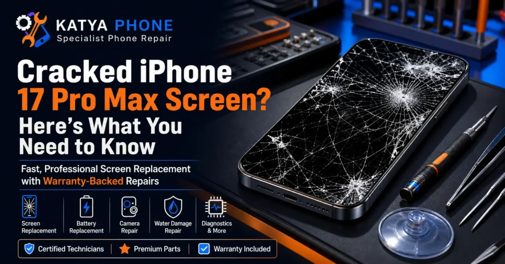 iPhone 17 Pro Max screen replacement service by a professional technician in Caroline Springs