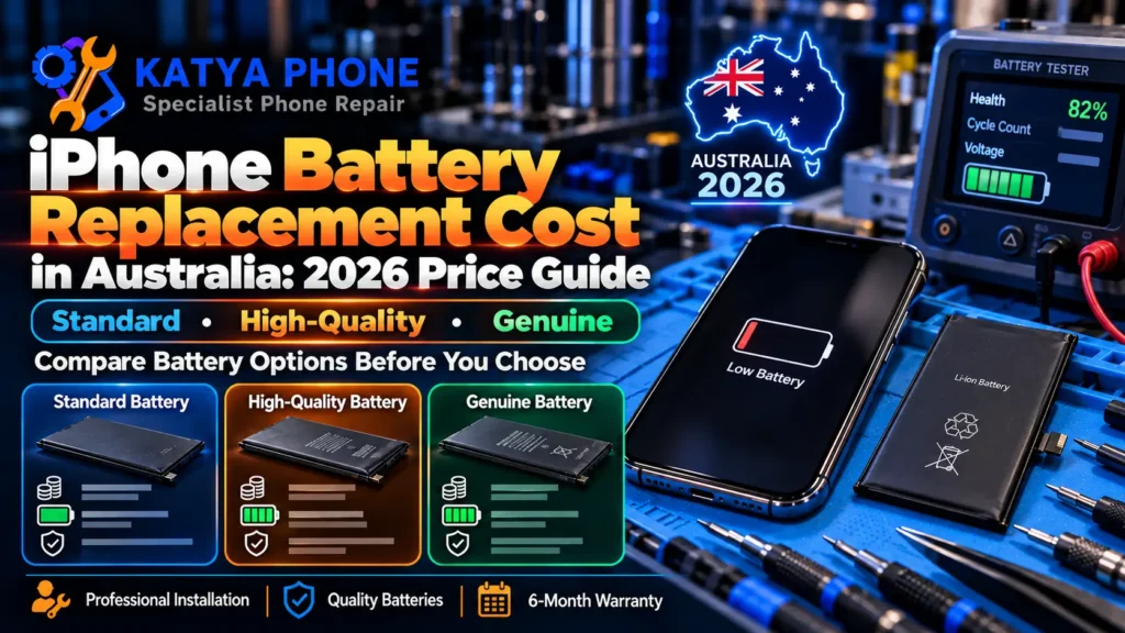 iPhone battery replacement cost Australia at a Caroline Springs repair shop